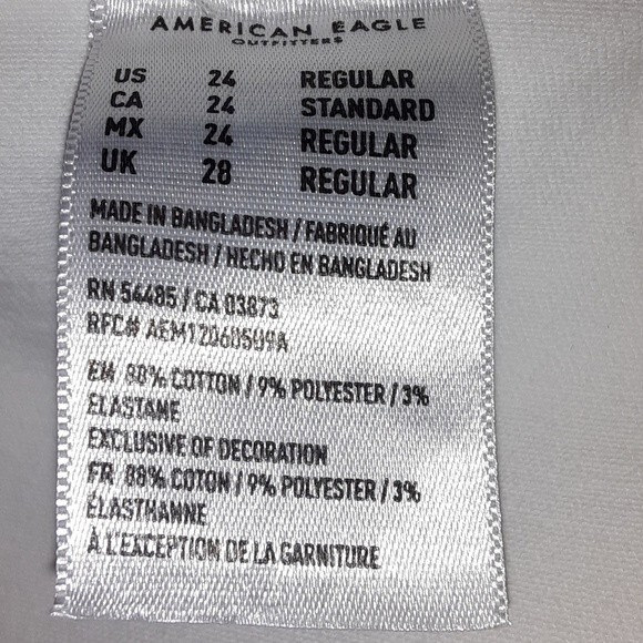 American Eagle White Hi-Rise Distressed Plus Size 24 Regular Jeggings - Picture 3 of 8